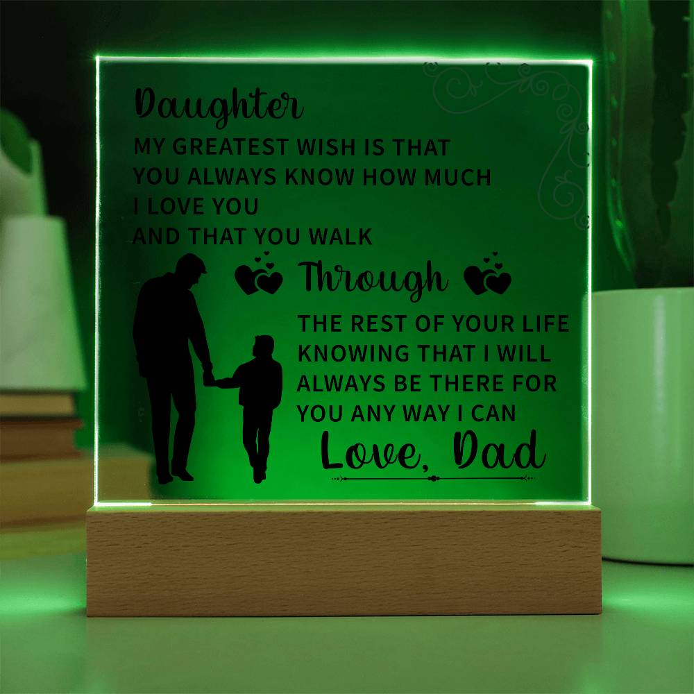 Daughter Acrylic Square Plaque - Beauty Belliss